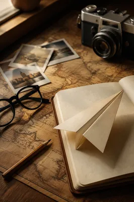 Paper Airplane Desk Creativity Concept