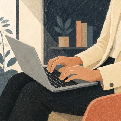 Professional Email Writing on Laptop