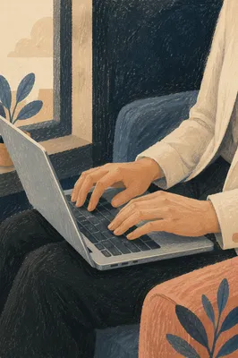 Professional Email Writing on Laptop
