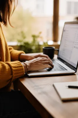 Professional Writing Email on Laptop