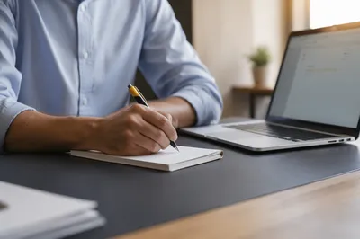 Professional Email Writing at Office Desk
