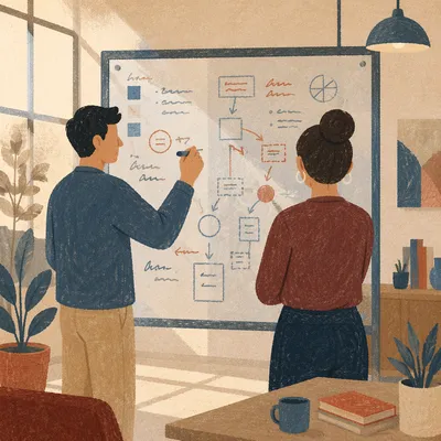 Glass Board Strategy Planning Collaboration