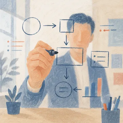 Business Strategy Planning on Glass Board