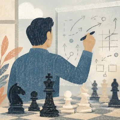 Glass Board Strategy Planning in Modern Office