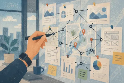 Business Strategy Planning on Glass Board