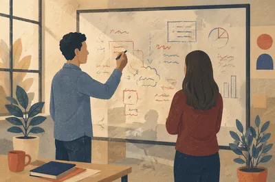 Business Strategy Planning on Glass Board