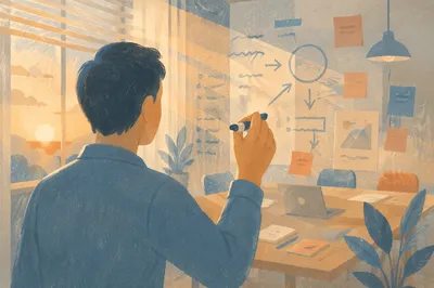 Glass Board Strategy Planning at Sunrise