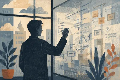 Silhouette Strategy Planning on Glass Board