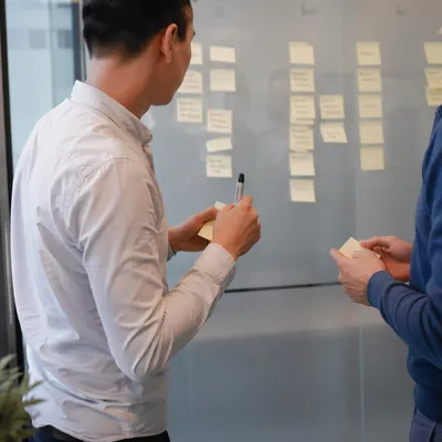 Glass Board Business Strategy Planning Session