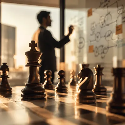 Executive Strategy Planning With Chess and Glass Board