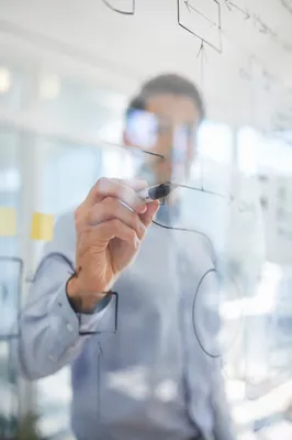 Professional Planning Strategy on Glass Board