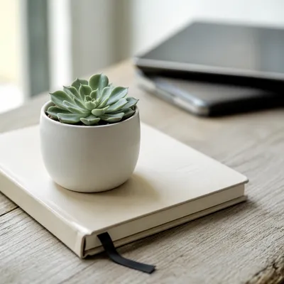 Minimalist Succulent on Calm Business Desk