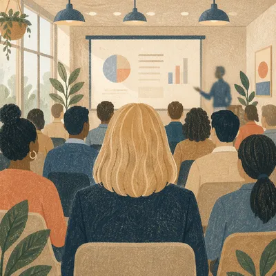 Conference Audience Viewing Projector Presentation