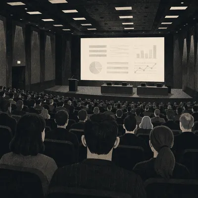 Modern Conference Audience Facing Projector Screen