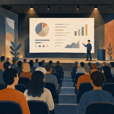 Business Conference Projector Screen Audience View