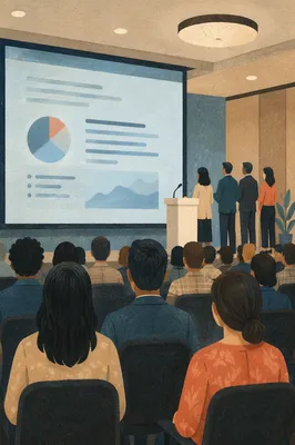 Business Conference Presentation in Lecture Hall