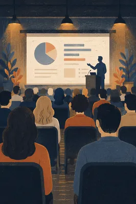 Conference Audience Facing Projector Presentation Screen