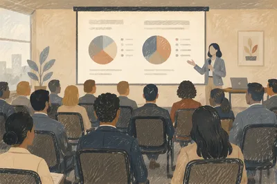 Business Conference Projector Screen Audience View