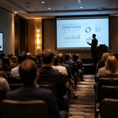 Audience Facing Projector Screen at Conference