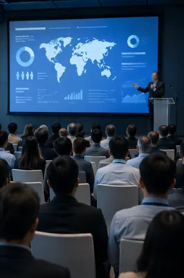 Business Presentation in Modern Conference Hall