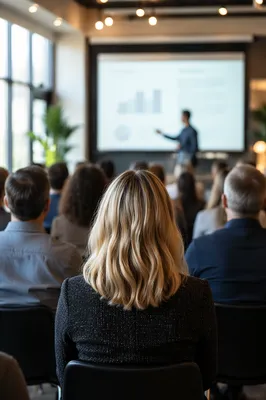 Audience Facing Projector Screen at Conference