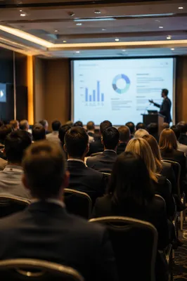 Business Conference Presentation in Hotel Meeting Room