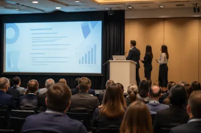 Business Conference Presentation in Lecture Hall