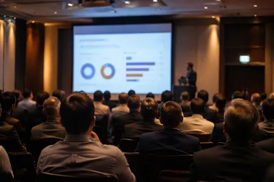 Business Conference Audience Facing Projector Screen