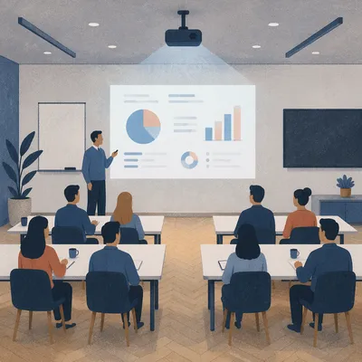 Dim Conference Room Presentation Projection