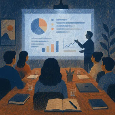 Evening Presentation in Dark Conference Room