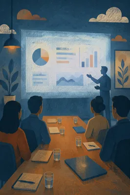 Evening Presentation in Dark Conference Room