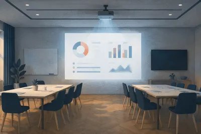 Dim Conference Room Presentation Setup