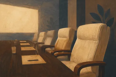 Dim Executive Conference Room Presentation