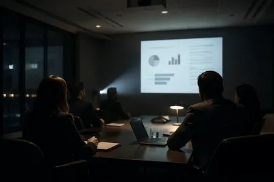 Evening Presentation in Dark Conference Room