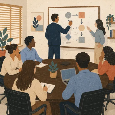 Collaborative Whiteboard Brainstorming Meeting