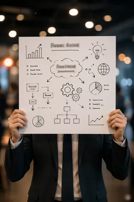 Business Brainstorm Whiteboard Strategy Session