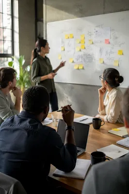 Collaborative Whiteboard Brainstorming in Modern Meeting Room