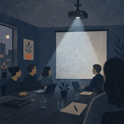 Projector Beam in Dark Meeting Room