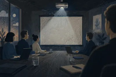 Projector Beam in Dark Meeting Room