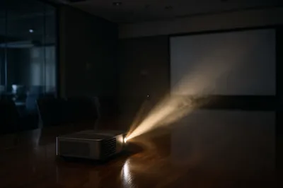 Projector Beam in Dark Meeting Room