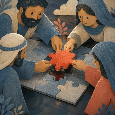 Red Puzzle Piece Teamwork Alignment