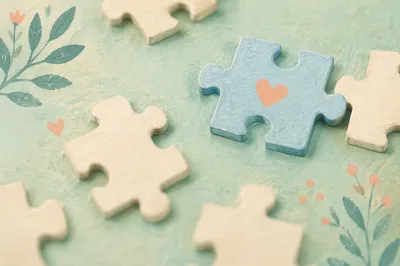 Pastel Puzzle Pieces for Teamwork Collaboration