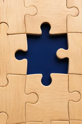 Wooden Puzzle Teamwork Strategy Concept