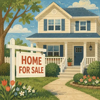 Suburban Home For Sale Yard Sign