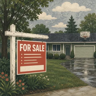 Suburban House For Sale Yard Sign