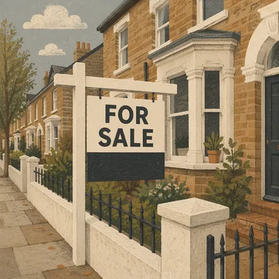 Urban Townhouse For Sale Sign