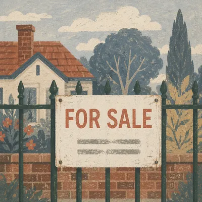 Weathered House For Sale Sign