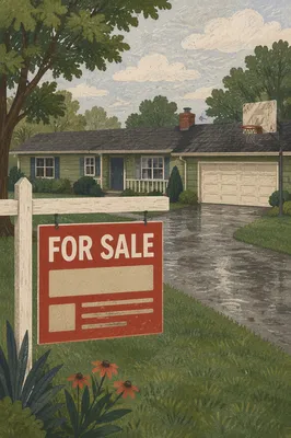 Suburban House For Sale Yard Sign