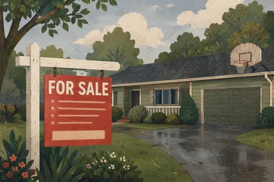 Suburban Home For Sale Yard Sign