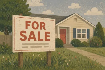Suburban House For Sale Yard Sign